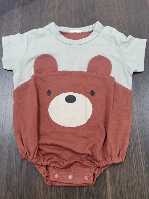 汗布小熊三角爬服